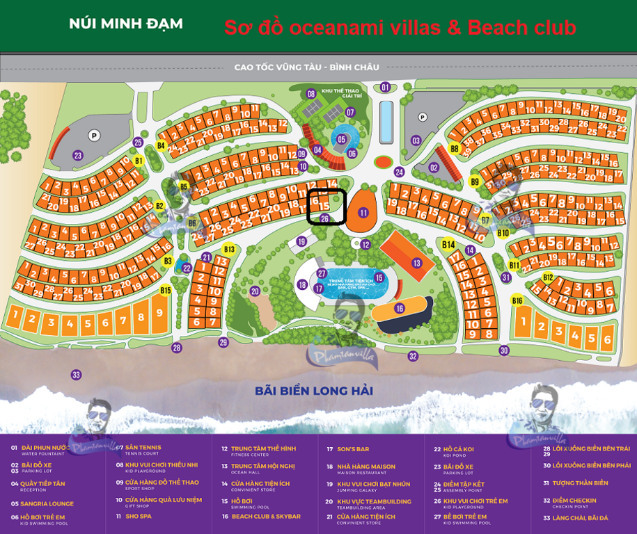 Biệt thự studio 371 m² – 4 phòng tắm – resort Oceanami